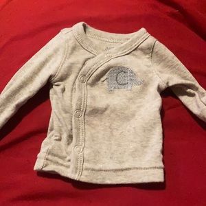 Carters Beige Elephant Side Snap Tee Preemie